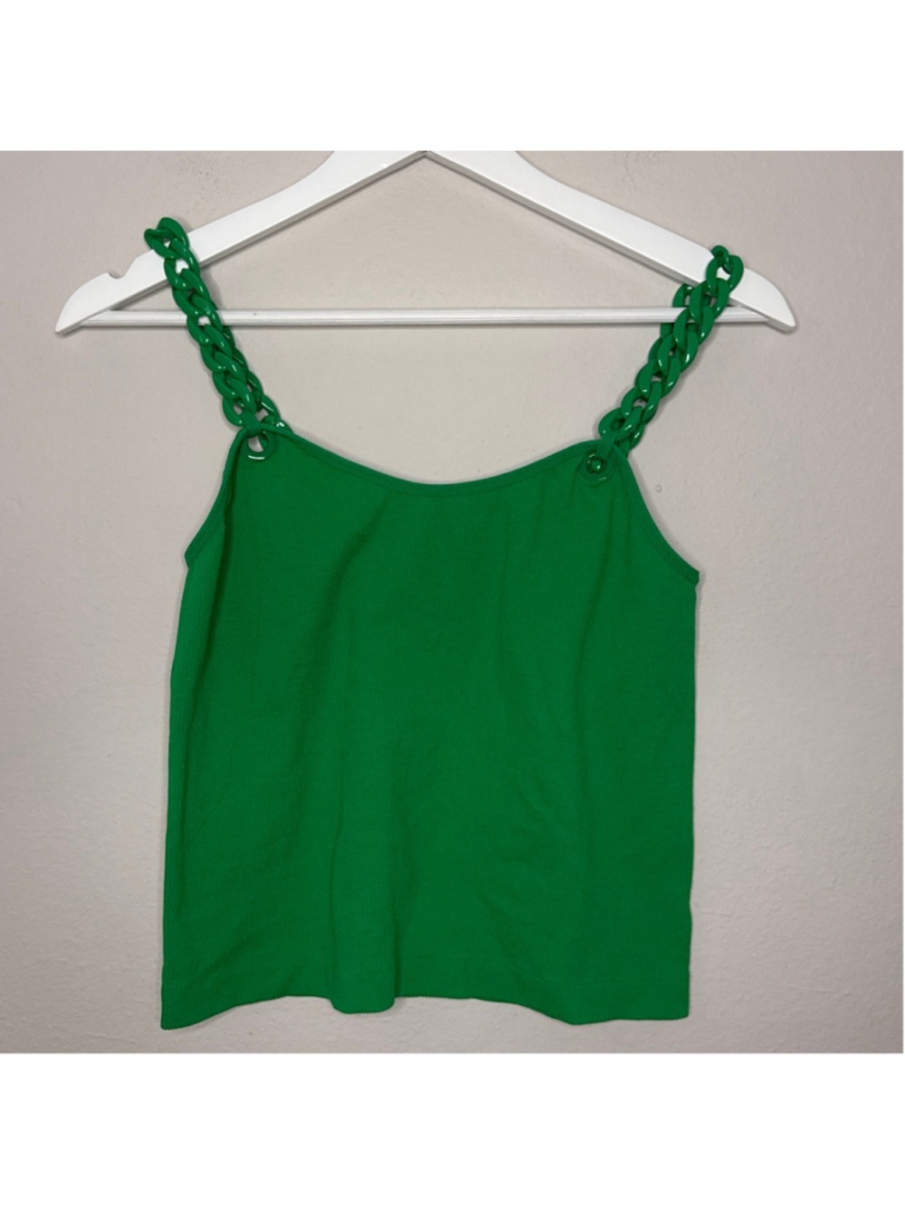 Junior's Fct Green Tank Top with Chain Straps Size XL [KC992]